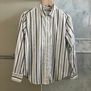 Everlane The Silky Cotton Relaxed Shirt grey/white stripe Button-up Dress Shirt